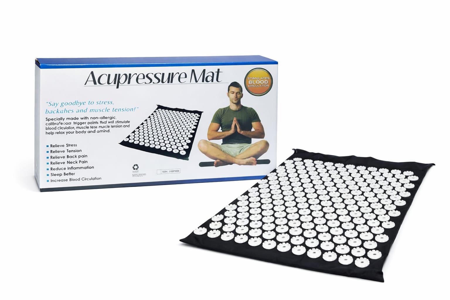 Akupressurmatte Set mit Kissen zur Entspannung und Schmerzlinderung